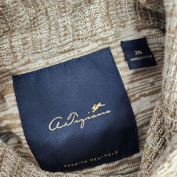 A. Tiziano Sweater Men's‎ 2XL Pullover Button Collared Knit Brown - Picture 5 of 5